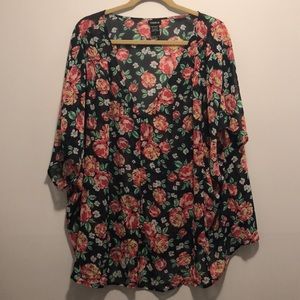 Torrid navy floral sheer top size 4